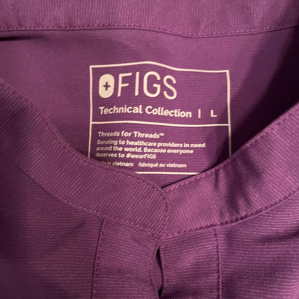 Figs Rafaela - Mandarin Collar Scrub Top in Ultra Violet (Large)